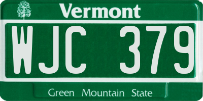 VT license plate WJC379