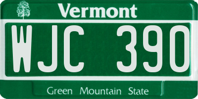 VT license plate WJC390