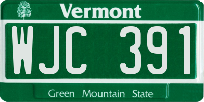 VT license plate WJC391
