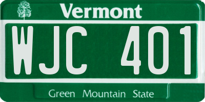 VT license plate WJC401