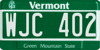 VT license plate WJC402