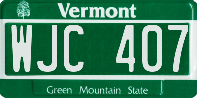 VT license plate WJC407