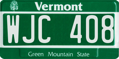 VT license plate WJC408