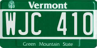 VT license plate WJC410