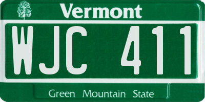 VT license plate WJC411