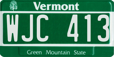 VT license plate WJC413