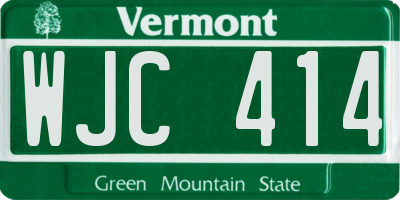 VT license plate WJC414