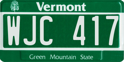 VT license plate WJC417