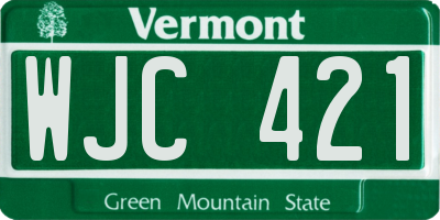 VT license plate WJC421