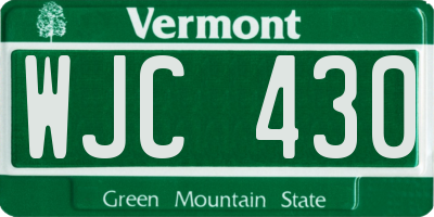 VT license plate WJC430