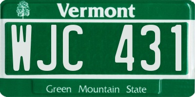 VT license plate WJC431