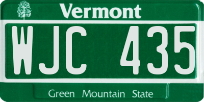 VT license plate WJC435