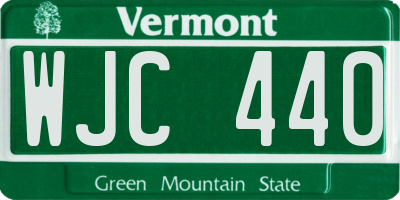 VT license plate WJC440