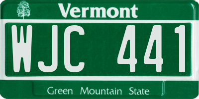 VT license plate WJC441