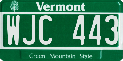 VT license plate WJC443
