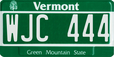 VT license plate WJC444