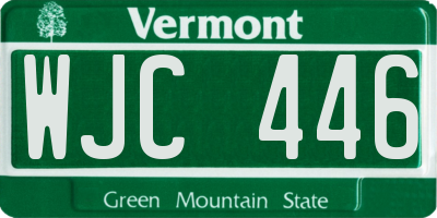VT license plate WJC446