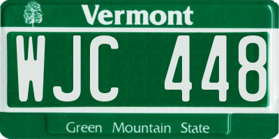 VT license plate WJC448
