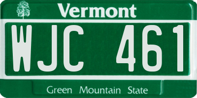 VT license plate WJC461