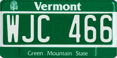 VT license plate WJC466