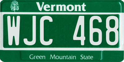 VT license plate WJC468