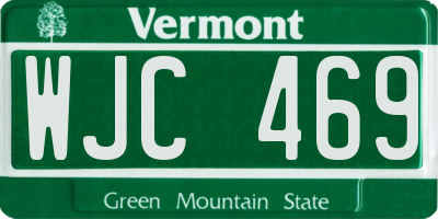 VT license plate WJC469