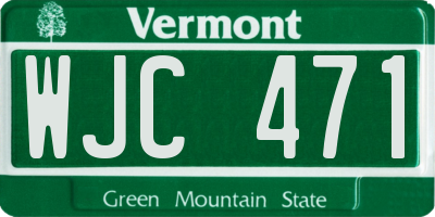 VT license plate WJC471