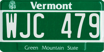 VT license plate WJC479