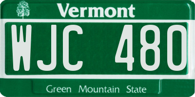 VT license plate WJC480