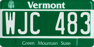 VT license plate WJC483