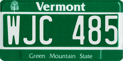 VT license plate WJC485