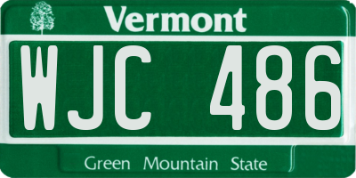 VT license plate WJC486