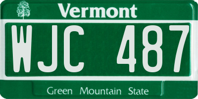 VT license plate WJC487