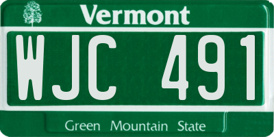 VT license plate WJC491