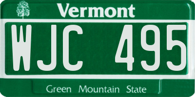 VT license plate WJC495