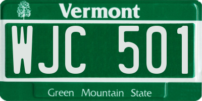 VT license plate WJC501