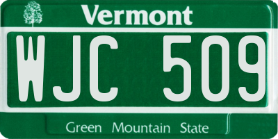 VT license plate WJC509