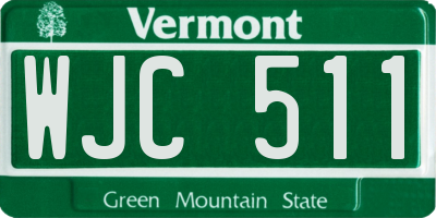 VT license plate WJC511