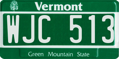 VT license plate WJC513