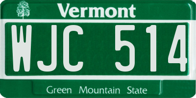 VT license plate WJC514