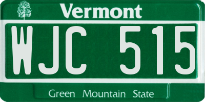 VT license plate WJC515