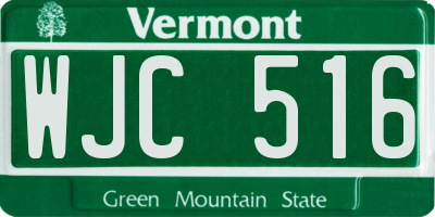 VT license plate WJC516