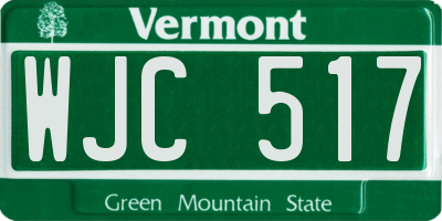 VT license plate WJC517