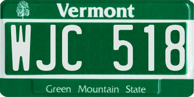 VT license plate WJC518