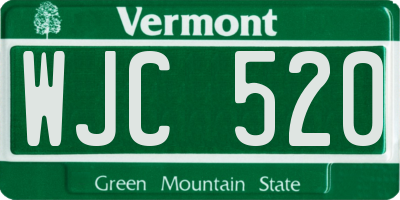 VT license plate WJC520