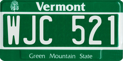 VT license plate WJC521