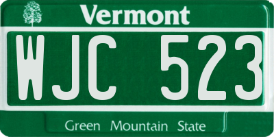 VT license plate WJC523