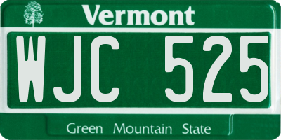 VT license plate WJC525