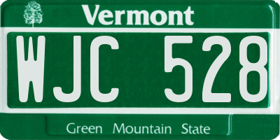 VT license plate WJC528