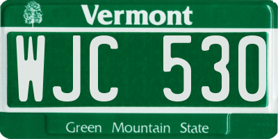 VT license plate WJC530